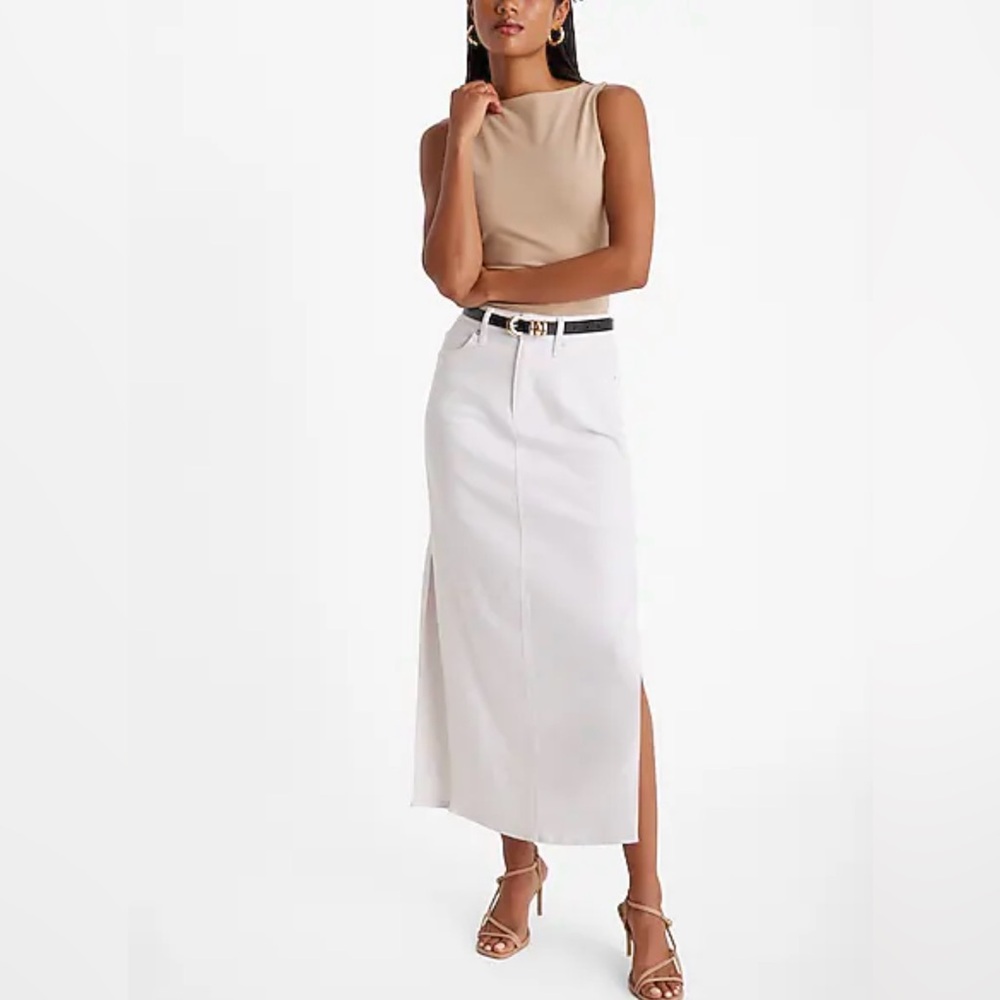 Express White denim Skirt